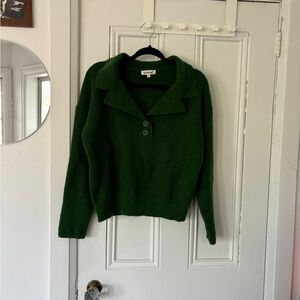 Vintage Green Polo Sweater